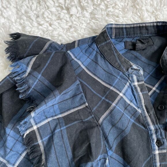 Anthropologie Western Plaid Ruffle Button Down - Picture 2 of 5